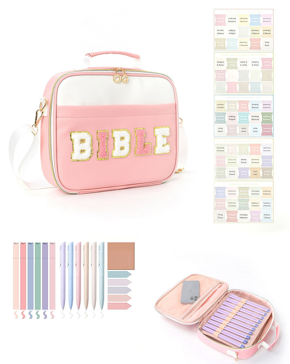Pastel Chenille BIBLE Patch Bible Cases, 6 Colors - 2-4 Week TAT