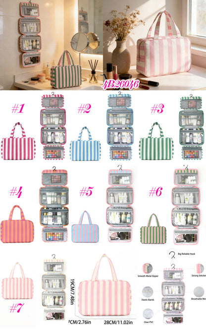Striped Hanging Toiletry Bag 😍✈️ + 7 COLORS | 3–4 WEEK TAT