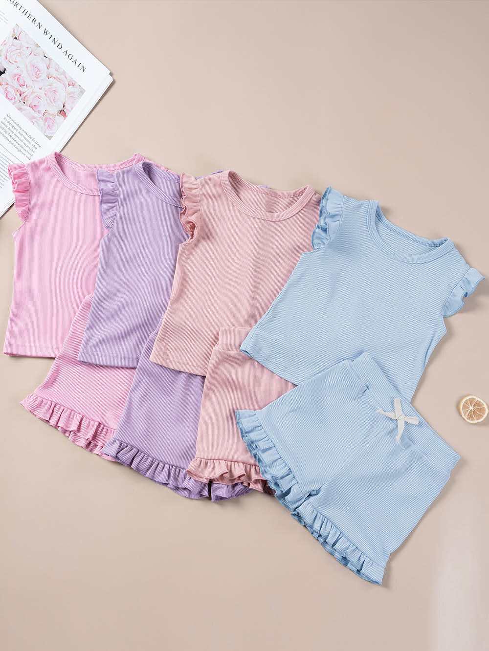 🌸 RIBBED RUFFLE HEM KNIT BAMBOO SETS 💗 9 COLORS! |6/12MO TO 5/6T | 3-4 WEEK TAT ✨