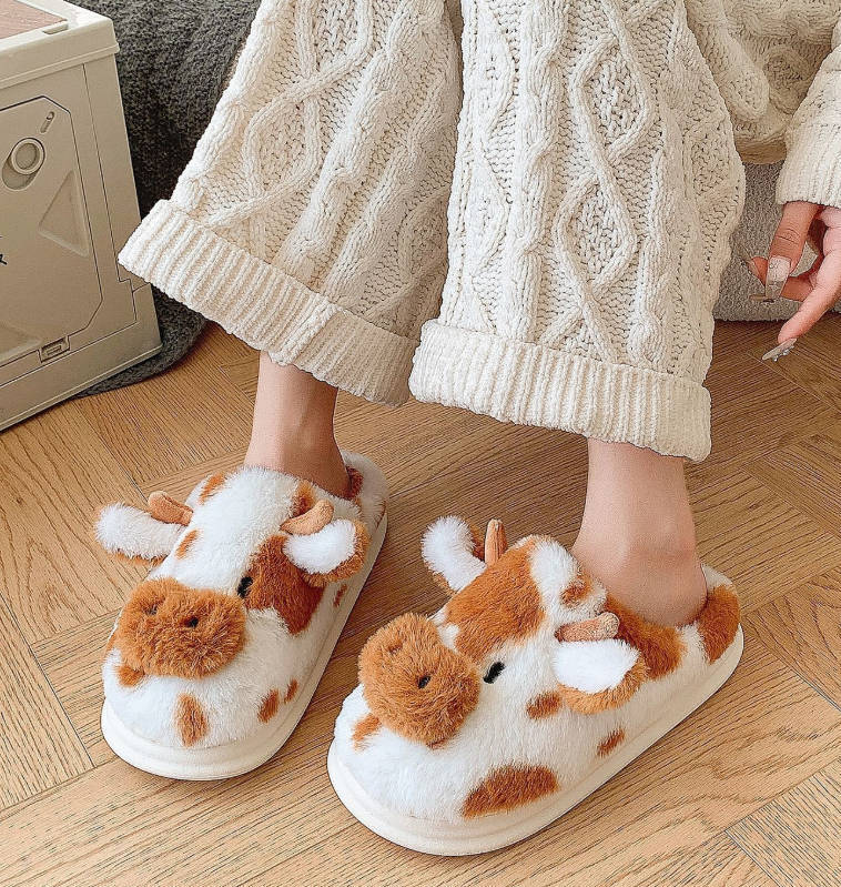 Fuzzy Cow Slipper | 2-4 Week TAT