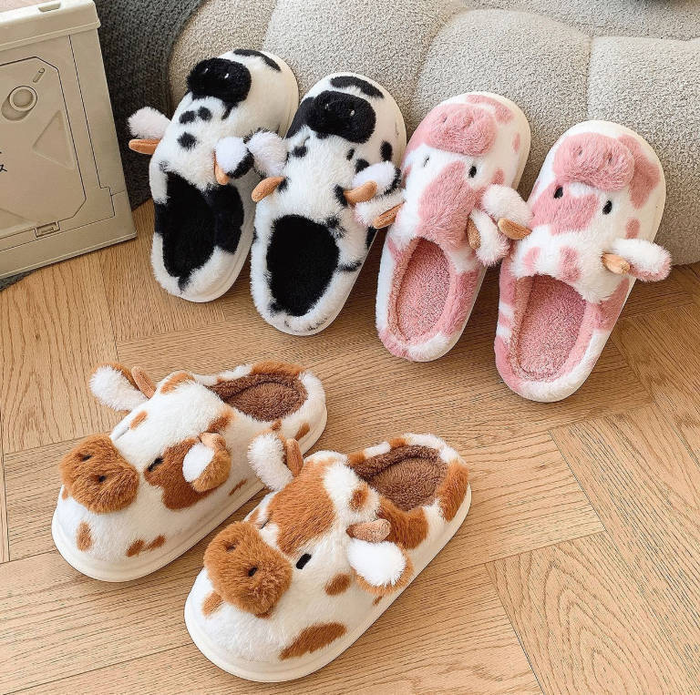 Fuzzy Cow Slipper | 2-4 Week TAT