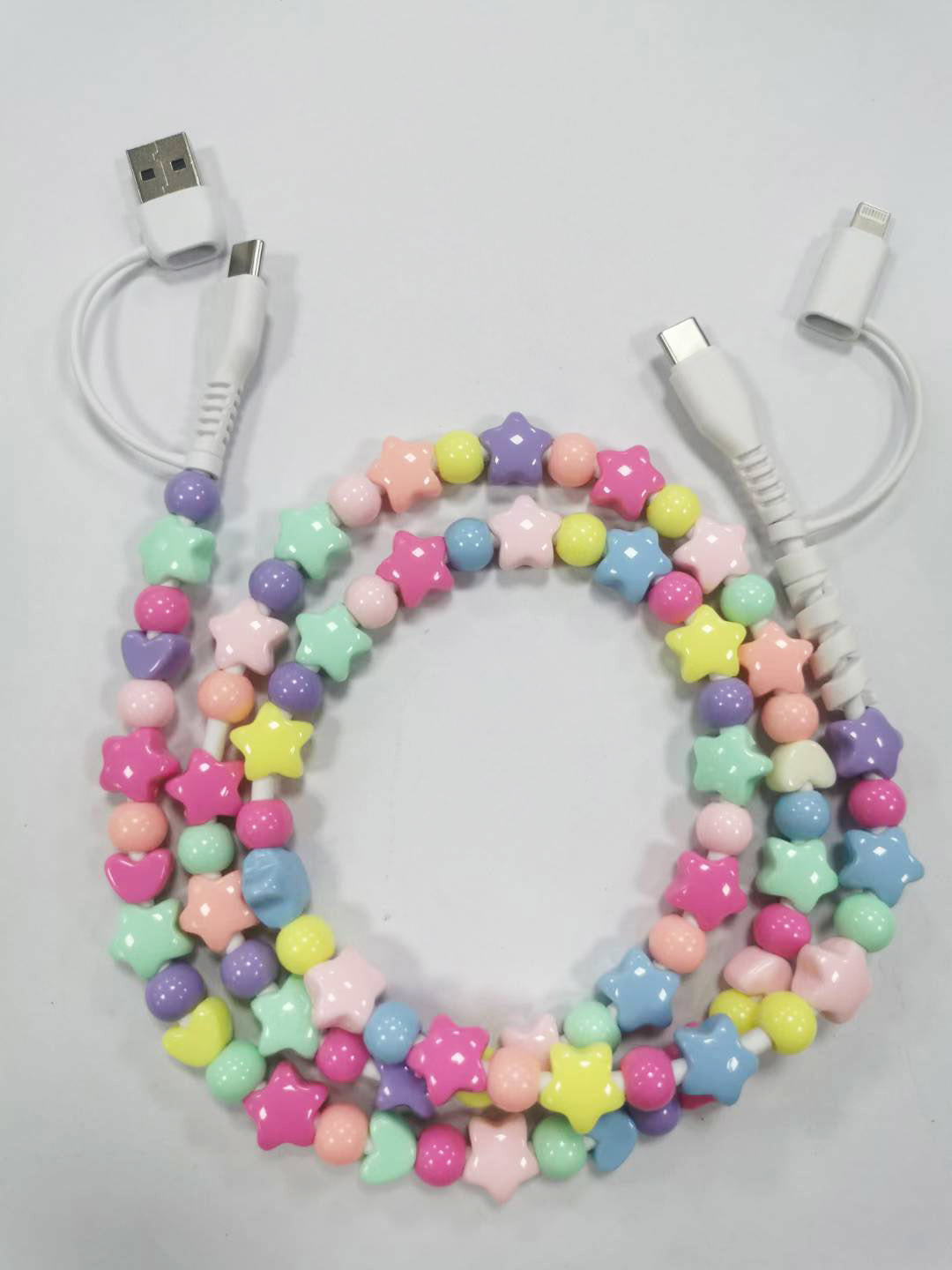 4-in-1 Beaded Lightening Phone Charger - 30 Options | 2-4 Week TAT