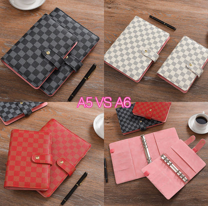 📚✨ Leatherette Checkered Notebooks + A5/A6/A7 | 3–4 WEEK TAT ✨