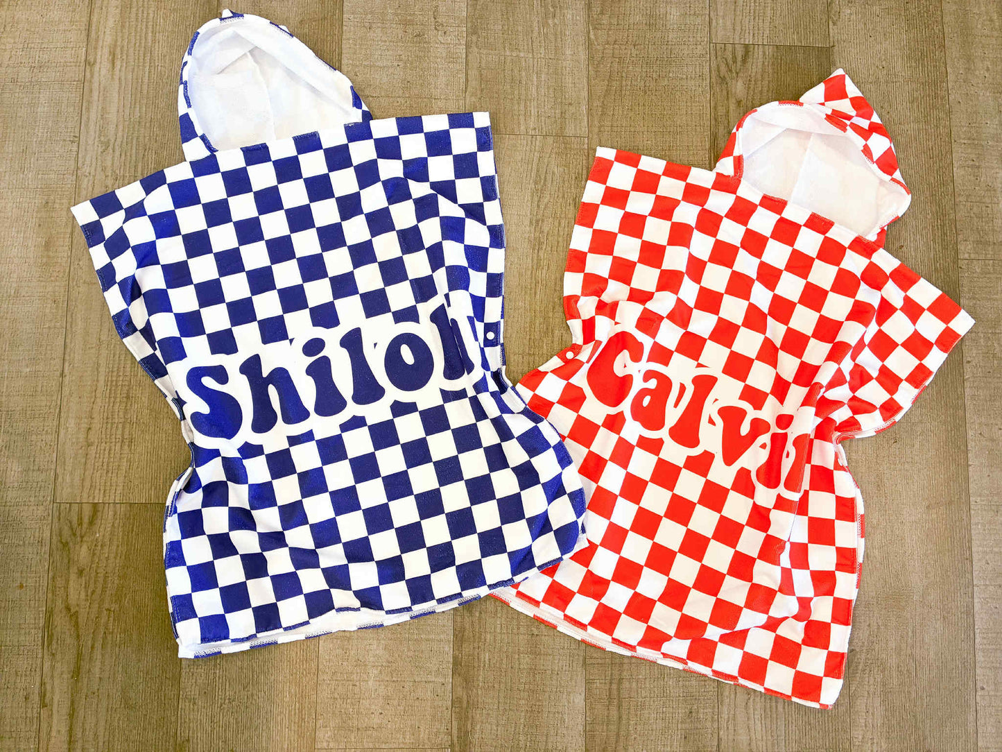 🌈 CUSTOM CHECKERED HOODED NAME TOWELS 🛁💖 | ALL SIZES | 3-4 WEEK TAT ✨
