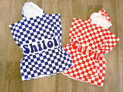 🌈 CUSTOM CHECKERED HOODED NAME TOWELS 🛁💖 | ALL SIZES | 3-4 WEEK TAT ✨