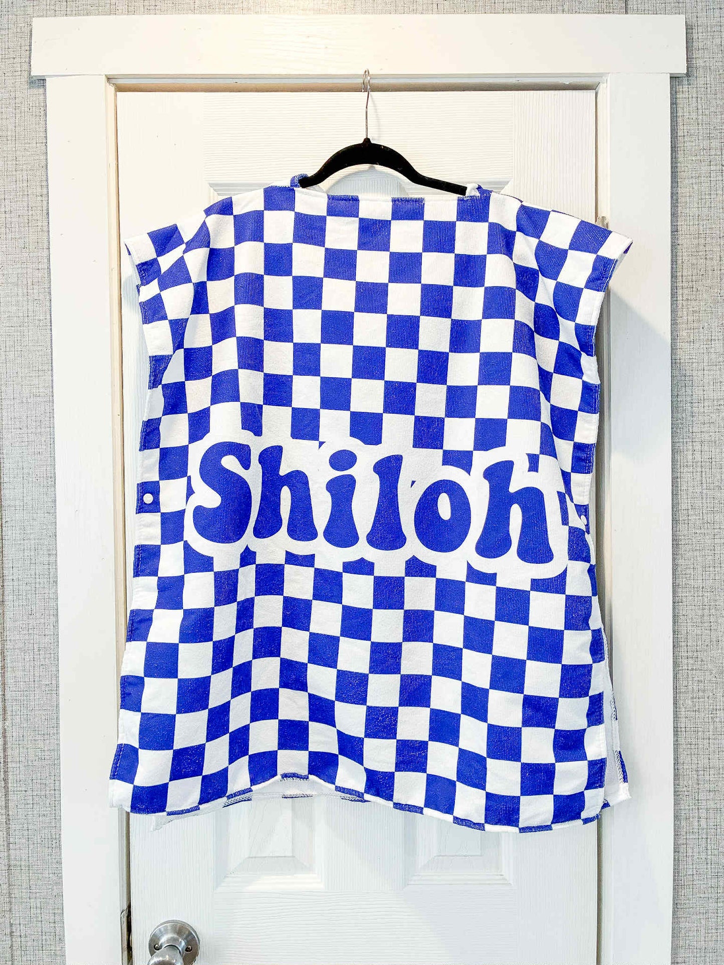🌈 CUSTOM CHECKERED HOODED NAME TOWELS 🛁💖 | ALL SIZES | 3-4 WEEK TAT ✨