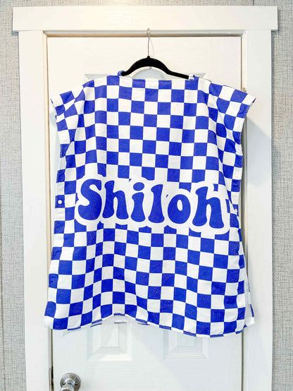 🌈 CUSTOM CHECKERED HOODED NAME TOWELS 🛁💖 | ALL SIZES | 3-4 WEEK TAT ✨