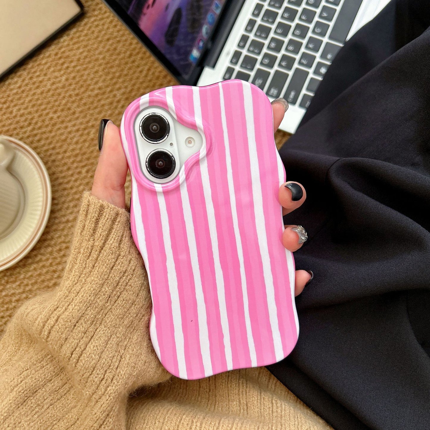 📱🌊 Striped Wave Protective iPhone Case | iPhone 13–17 Models | 5 Colors | 3–4 Week TAT