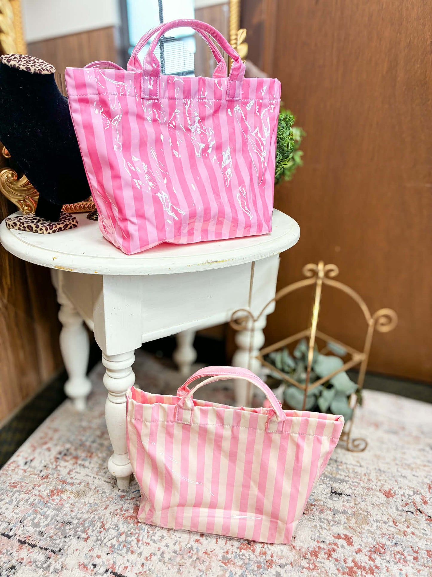 ☀️ Striped Summer PVC Tote Bag - 16 Colors/Print Options! | 3-4 Week TAT