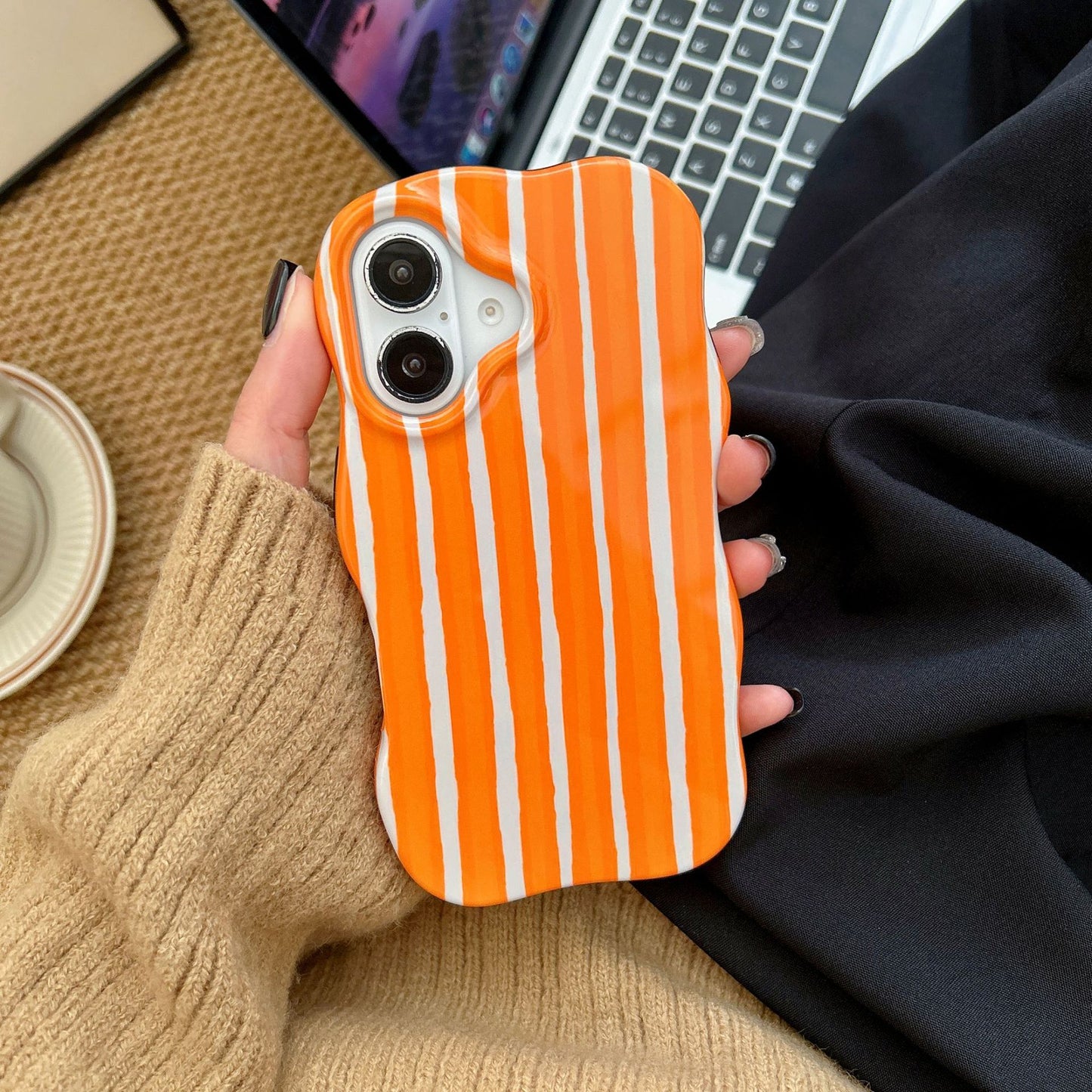 📱🌊 Striped Wave Protective iPhone Case | iPhone 13–17 Models | 5 Colors | 3–4 Week TAT