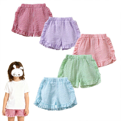 Toddler Girls Gingham Ruffle Shorts (5 Color Options) | 2-4 Week TAT