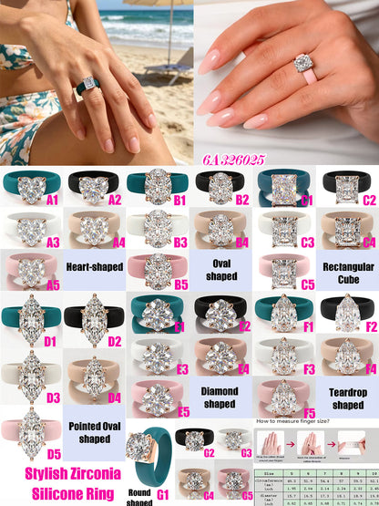💍✨Viral Silicone Statement Rings | 7 Stone Shapes & 5 Band Colors | Sizes 5-10 | 3-4 Week TAT