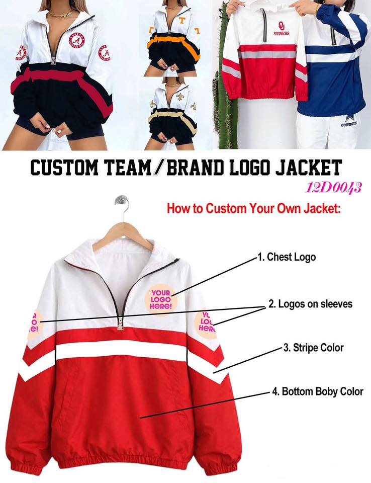 ✨ PRE-ORDER Adult Custom Quarter Zip Jacket | Sizes S-5XL  ✨