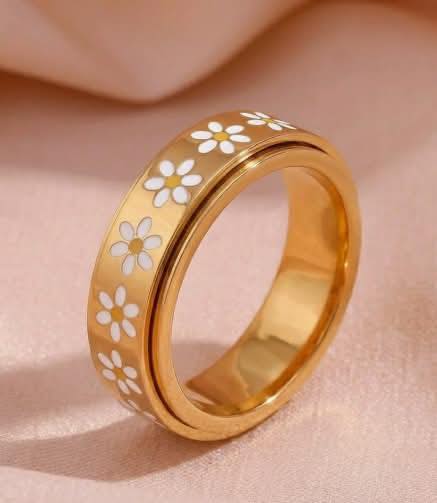 ✨💍Floral Spinning Fidget Rings + Sizes 5–11 | 3–4 Week TAT 💍✨