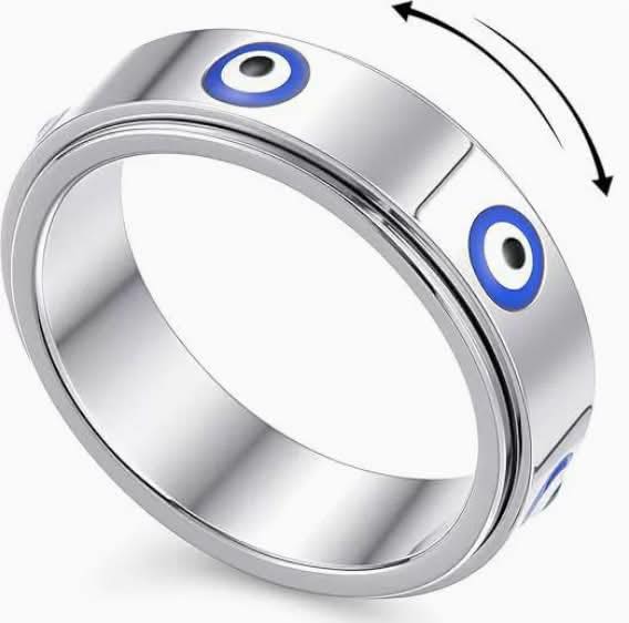 ✨💍 Evil Eye Spinning Fidget Rings + Sizes 5–11 | 3–4 Week TAT 💍✨