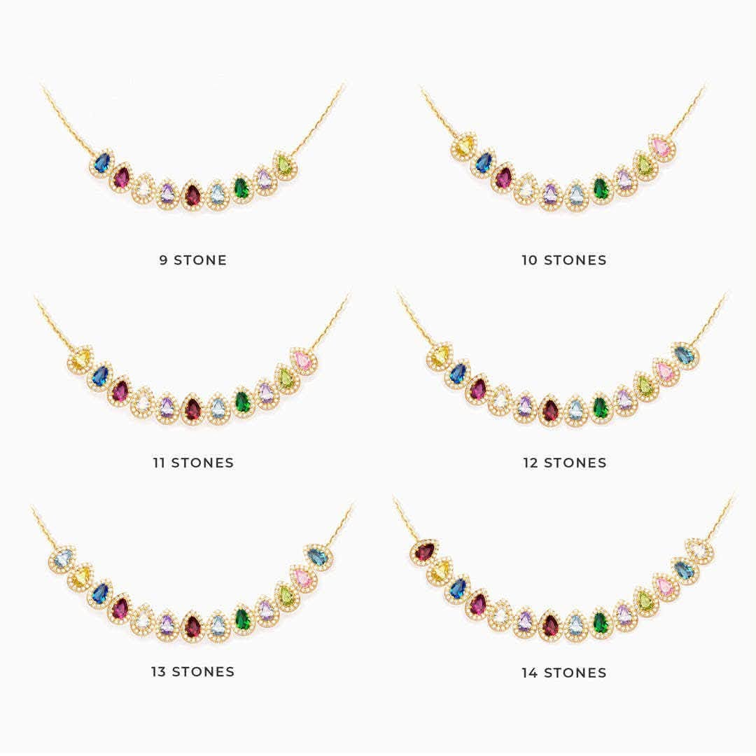 Tears of Joy Birthstone Necklace 💗💎 Up to 14 Stones! | 3-5 Week TAT