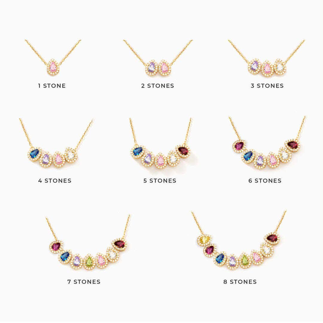 Tears of Joy Birthstone Necklace 💗💎 Up to 14 Stones! | 3-5 Week TAT