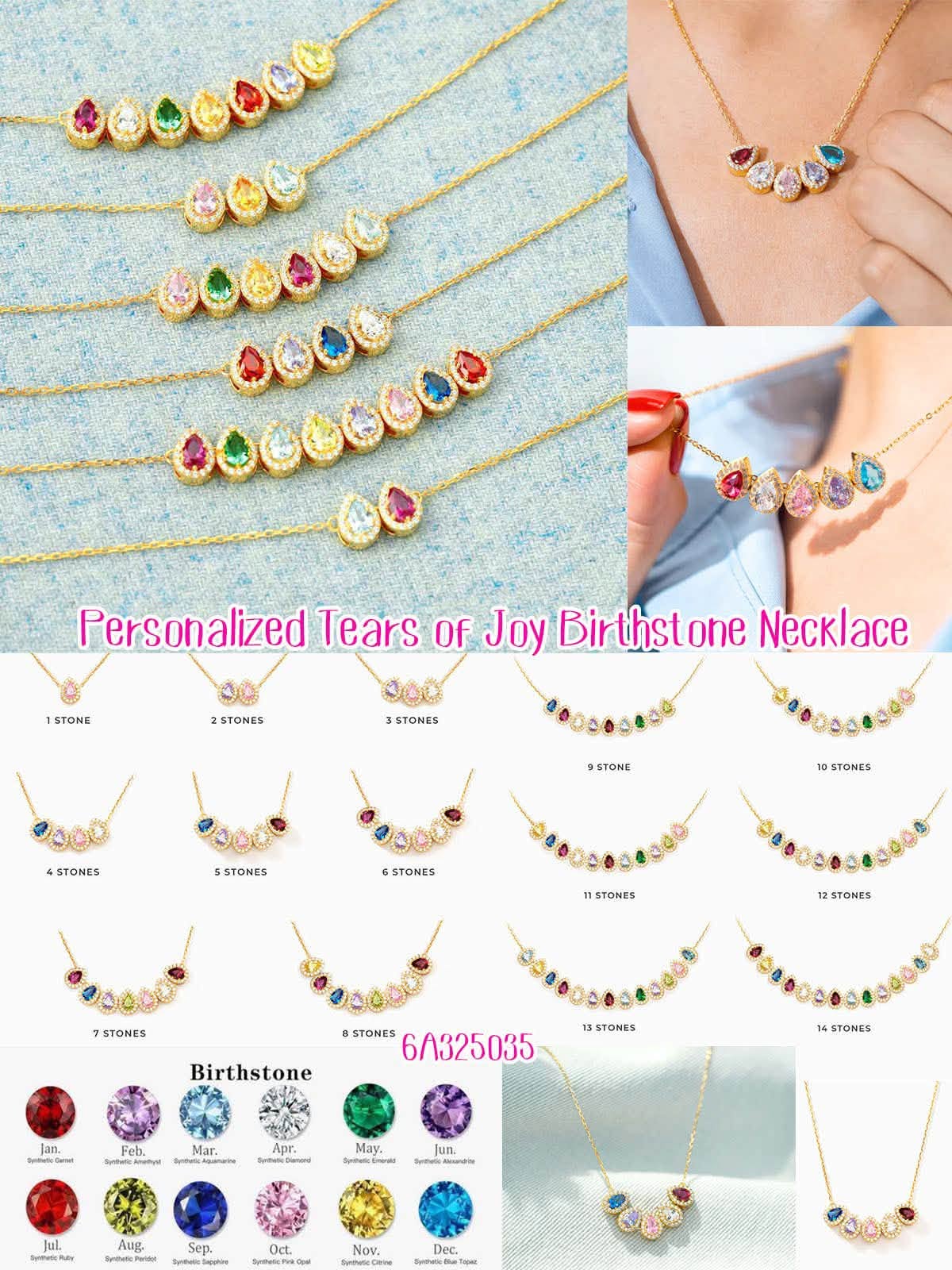 Tears of Joy Birthstone Necklace 💗💎 Up to 14 Stones! | 3-5 Week TAT