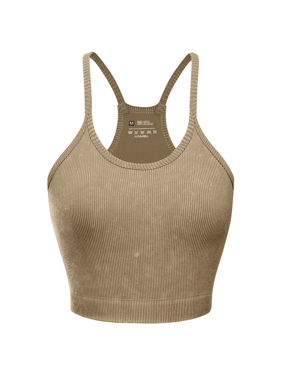 Women's Acid Washed Ribbed Crop Tank (12 Color Options) | 2-4 Week TAT