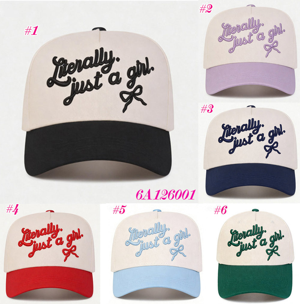 Embroidered Literally Just a Girl Snap Back Hat (6 Color Options) | 2-4 Week TAT