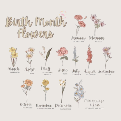 💐✨ Custom Birth Flower Tees + Personalized Options | 14 BUSINESS DAY TAT