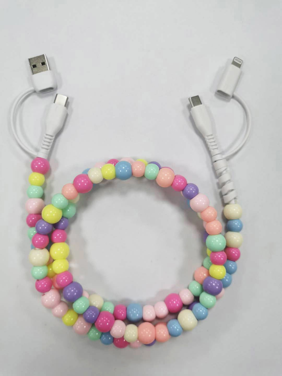 4-in-1 Beaded Lightening Phone Charger - 30 Options | 2-4 Week TAT