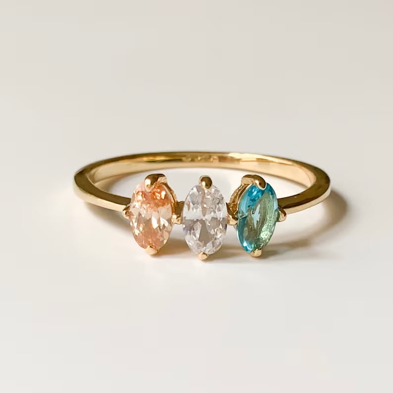 💎✨ MARQUISE BIRTHSTONE RINGS | SIZES 5-12 | SILVER, GOLD, OR ROSE GOLD PLATED STAINLESS STEEL | 3-5 WEEK TAT