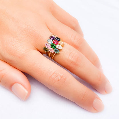💎✨ MARQUISE BIRTHSTONE RINGS | SIZES 5-12 | SILVER, GOLD, OR ROSE GOLD PLATED STAINLESS STEEL | 3-5 WEEK TAT