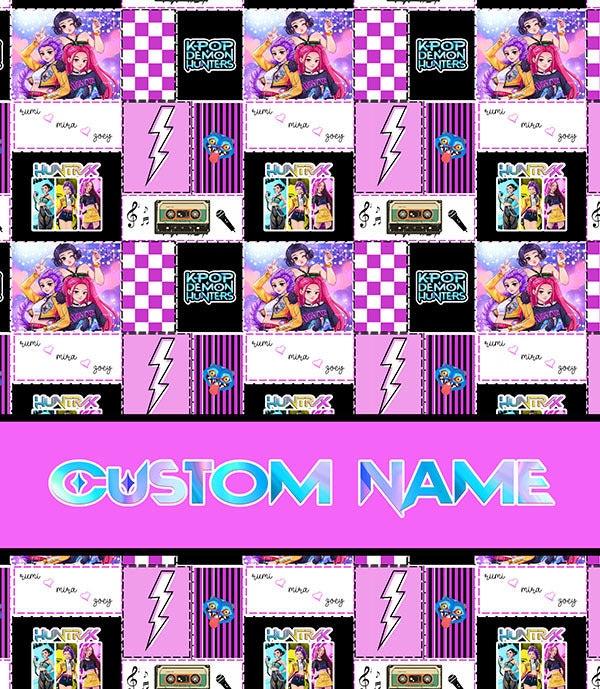 Custom Name Plush K-POP DEMON HUNTER Blanket, 8 Prints & 3 Sizes | 2-4 Week TAT