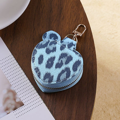💗🐆 Colorful Leopard Heart Coin Pouch Keychain | 6 Colors | 3–5 WEEK TAT