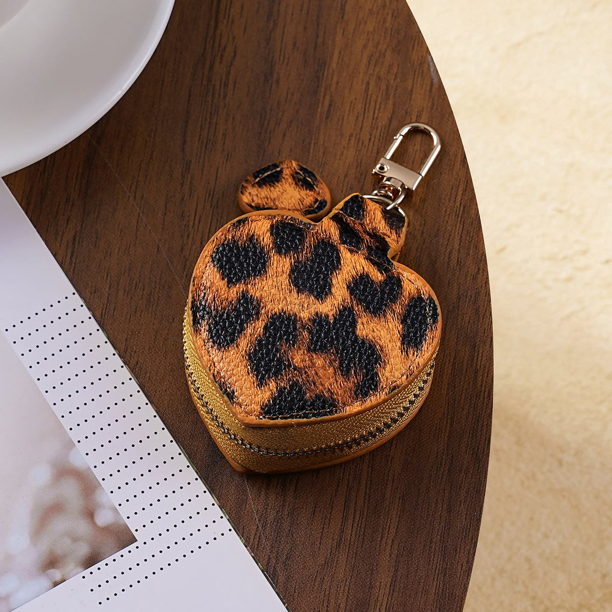 💗🐆 Colorful Leopard Heart Coin Pouch Keychain | 6 Colors | 3–5 WEEK TAT