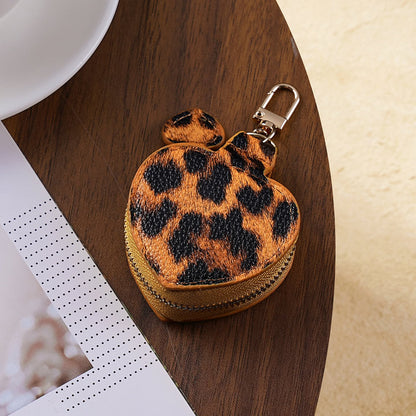 💗🐆 Colorful Leopard Heart Coin Pouch Keychain | 6 Colors | 3–5 WEEK TAT