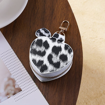 💗🐆 Colorful Leopard Heart Coin Pouch Keychain | 6 Colors | 3–5 WEEK TAT