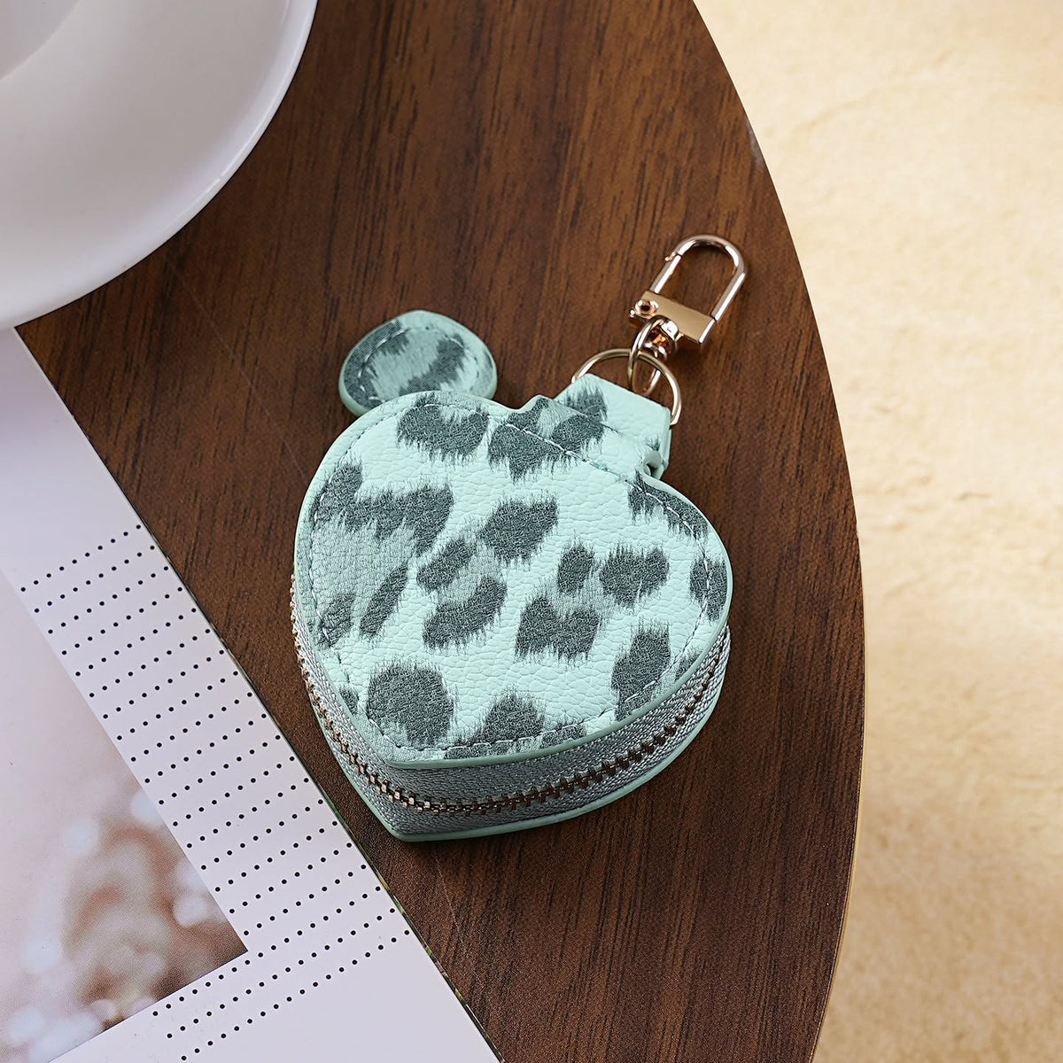 💗🐆 Colorful Leopard Heart Coin Pouch Keychain | 6 Colors | 3–5 WEEK TAT