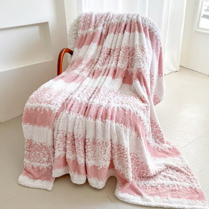 ☁️🎀 Ultimate Plush Snow Stripe Blanket | 8 Colors | XS–XXL | 3–5 WEEK TAT