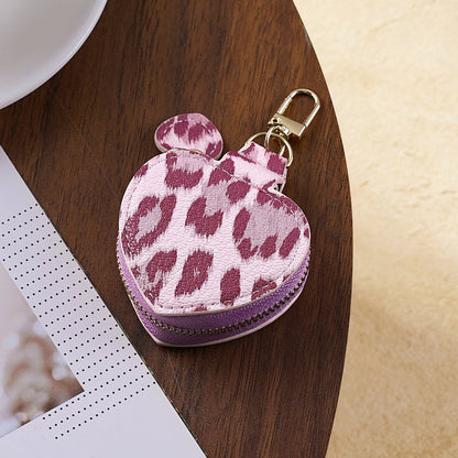 💗🐆 Colorful Leopard Heart Coin Pouch Keychain | 6 Colors | 3–5 WEEK TAT
