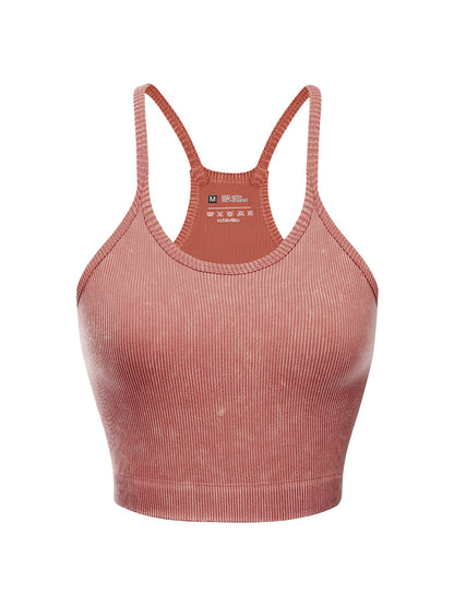 Women's Acid Washed Ribbed Crop Tank (12 Color Options) | 2-4 Week TAT