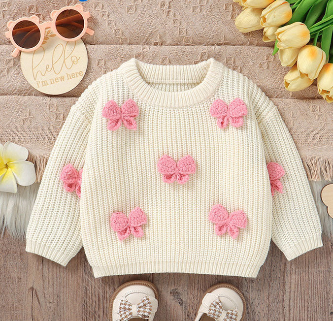 BUNDLE DEAL ONLY: Knit Sweaters with Crochet Bow Accents + Exclusive Bow Bundle | 2-4 Week TAT
