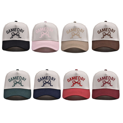 Embroidered Bow Game Day Adjustable Fit Hat (11 Color Options) | 2-4 Week TAT