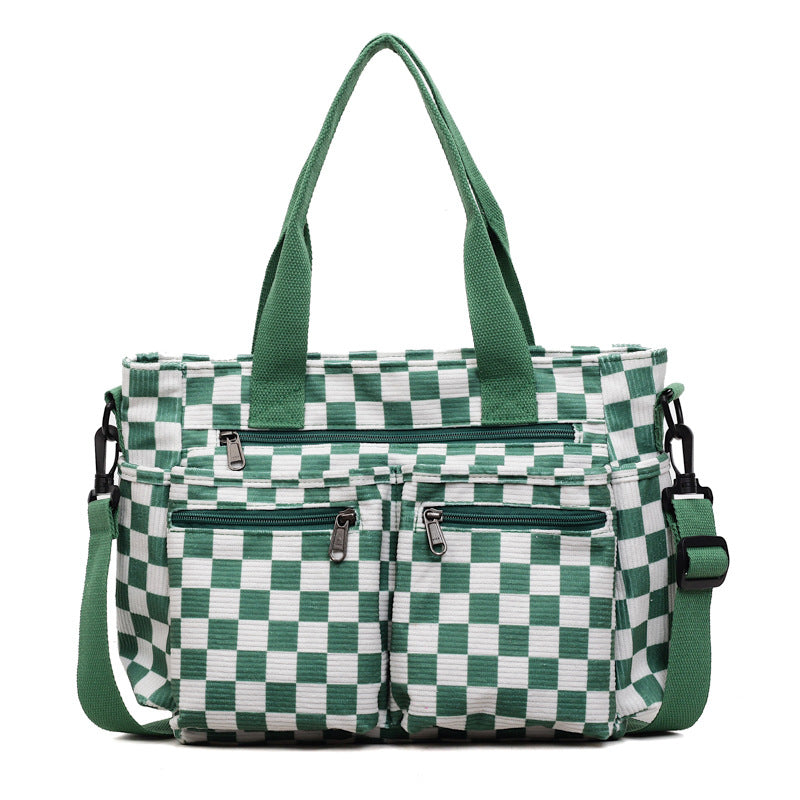 🖤🤍 CORDUROY CHECKERED TOTE BAG + 4 COLORS | 3–4 WEEK TAT 🤍🖤