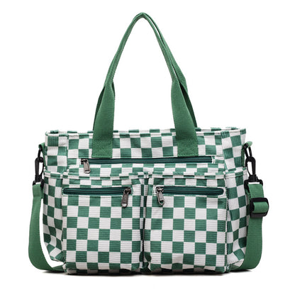 🖤🤍 CORDUROY CHECKERED TOTE BAG + 4 COLORS | 3–4 WEEK TAT 🤍🖤