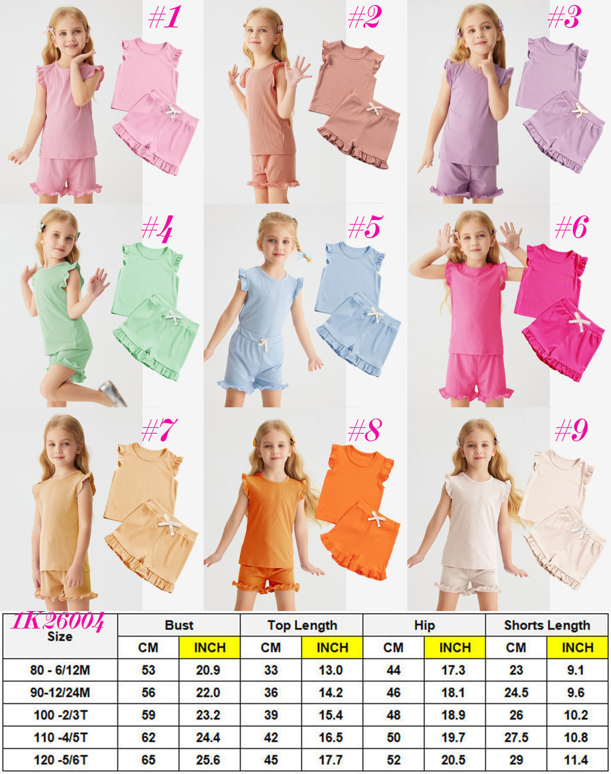 🌸 RIBBED RUFFLE HEM KNIT BAMBOO SETS 💗 9 COLORS! |6/12MO TO 5/6T | 3-4 WEEK TAT ✨