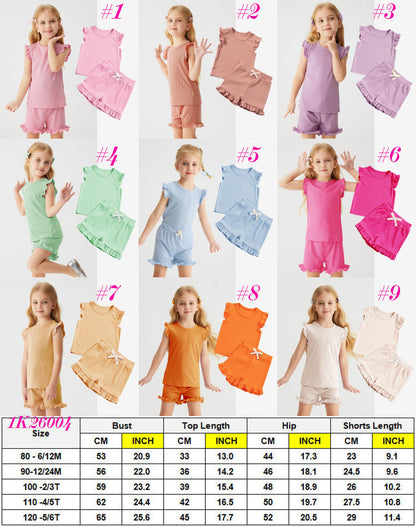 🌸 RIBBED RUFFLE HEM KNIT BAMBOO SETS 💗 9 COLORS! |6/12MO TO 5/6T | 3-4 WEEK TAT ✨
