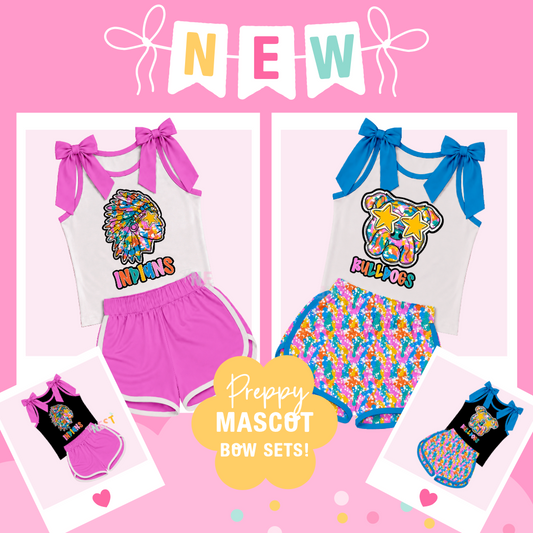 🎀 PREPPY MASCOT BOW TANKS | Kids 3/6M–14/16 & Adults S–4XL | 4-6 WEEK TAT