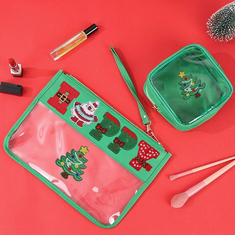 Chenille Glitter Letter Patch PVC Clear Wristlet Set – 27 Styles! | 2-4 Week TAT