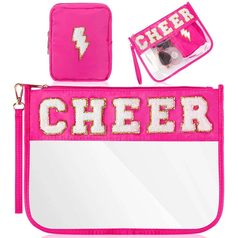 Chenille Glitter Letter Patch PVC Clear Wristlet Set – 27 Styles! | 2-4 Week TAT