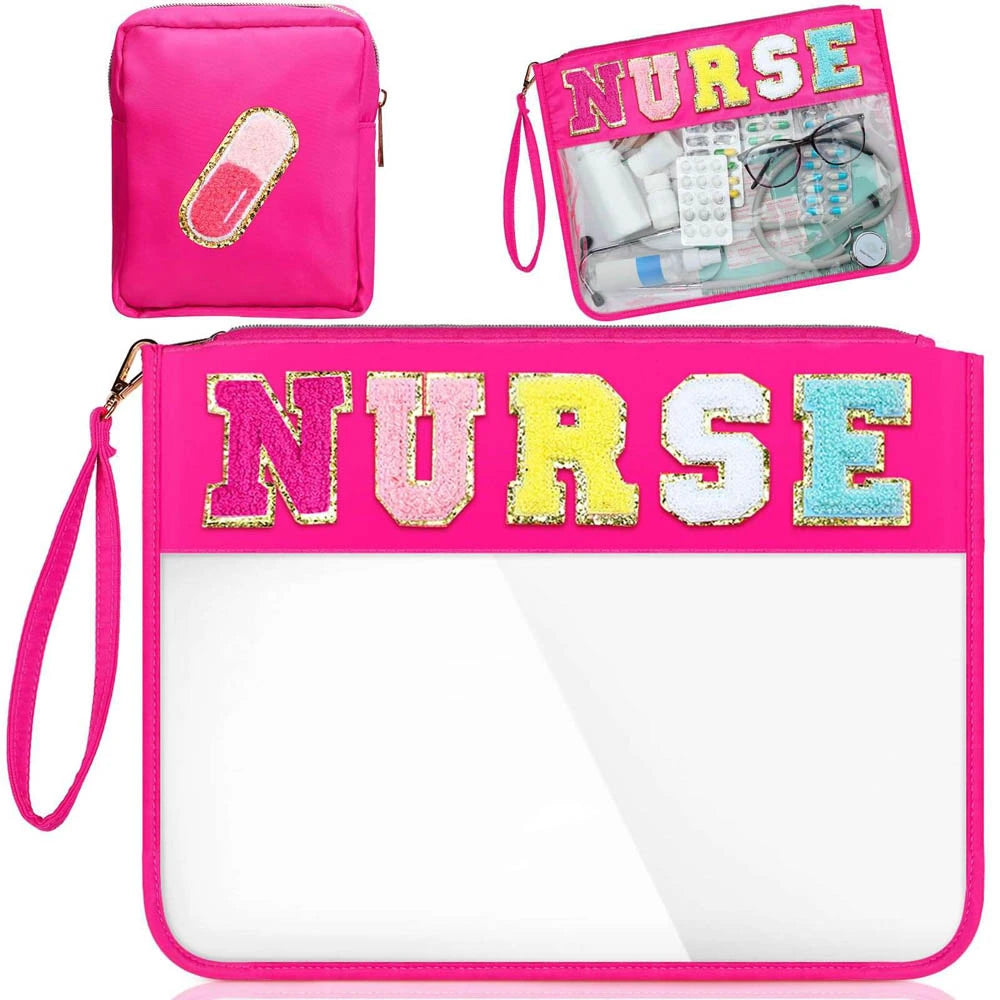 Chenille Glitter Letter Patch PVC Clear Wristlet Set – 27 Styles! | 2-4 Week TAT