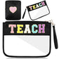 Chenille Glitter Letter Patch PVC Clear Wristlet Set – 27 Styles! | 2-4 Week TAT