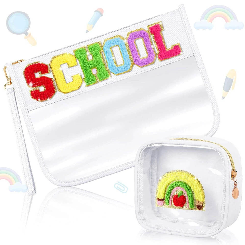 Chenille Glitter Letter Patch PVC Clear Wristlet Set – 27 Styles! | 2-4 Week TAT