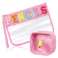 Chenille Glitter Letter Patch PVC Clear Wristlet Set – 27 Styles! | 2-4 Week TAT